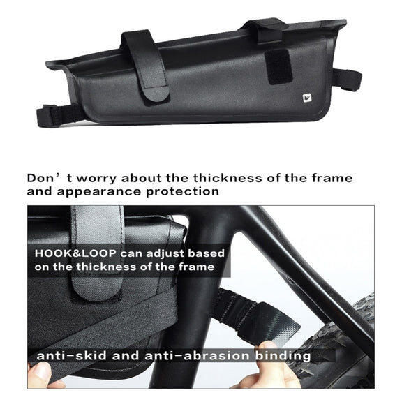 Rhinowalk Bicycle Front Beam Triangle Bag TPU Water-resistant Mountain Road Bike Long-distance Riding Saddle Bag(Small 2.2L)