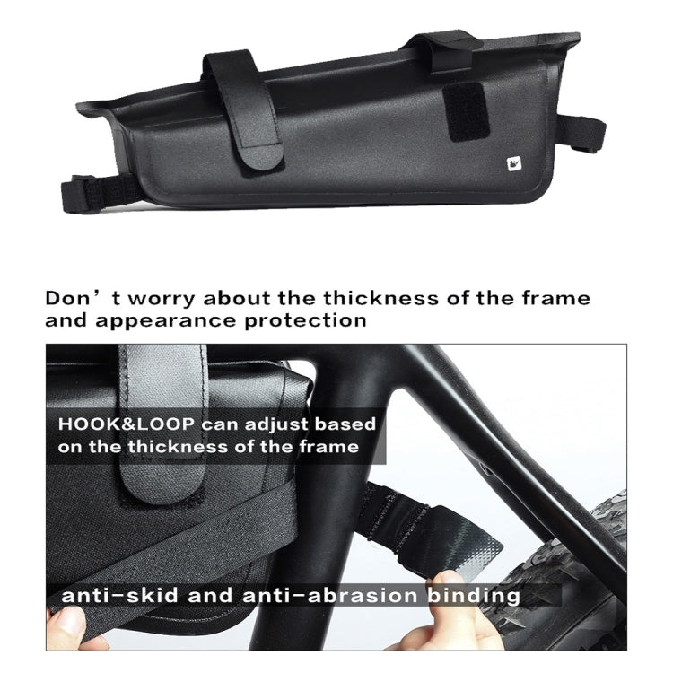 Rhinowalk Bicycle Front Beam Triangle Bag TPU Water-resistant Mountain Road Bike Long-distance Riding Saddle Bag(Small 2.2L)