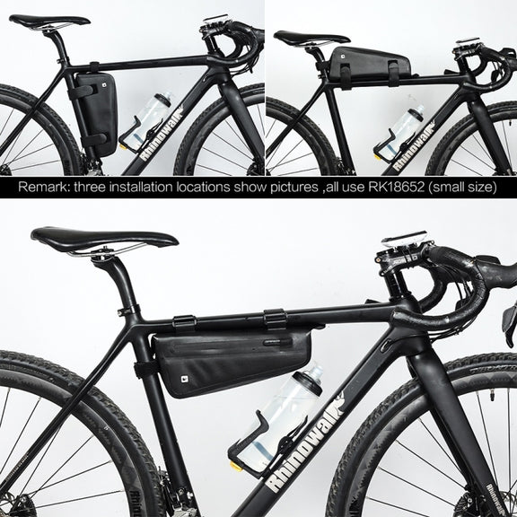 Rhinowalk Bicycle Front Beam Triangle Bag TPU Water-resistant Mountain Road Bike Long-distance Riding Saddle Bag(Small 2.2L)