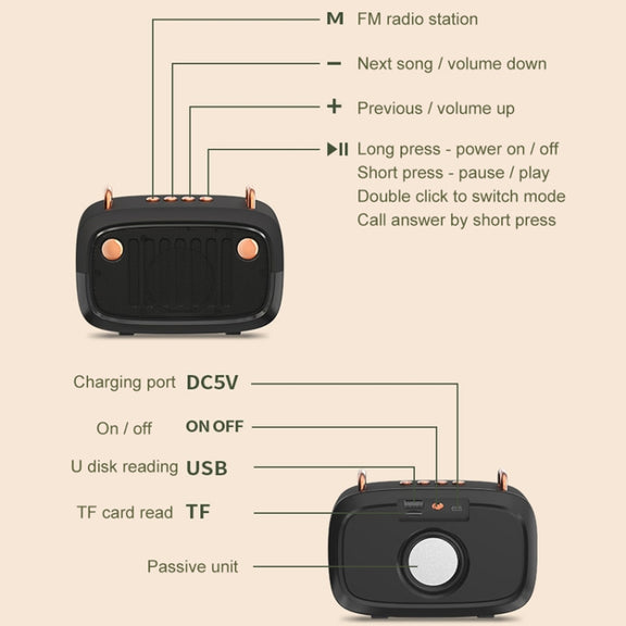 BS32D Wireless Bluetooth Speaker Cartoon Subwoofer Outdoor Card Portable Mini Speaker(Green)