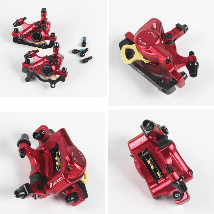 ZOOM HB100 Mountain Bike Hydraulic Brake Caliper Folding Bike Cable Pull Hydraulic Disc Brake Caliper, Style:Front and Rear(Black) - free shipping - PMC Jewellery - Order now!