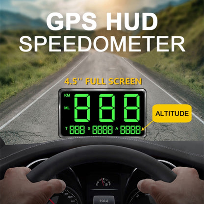 Kingneed C80 4.5inch HUD Car Head-up Display GPS Speed Meter Overspeed Alarm Mileage Altitude Clock(Black) - free shipping - PMC Jewellery - Order now!