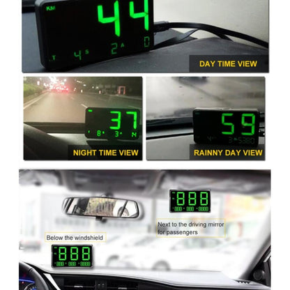 Kingneed C80 4.5inch HUD Car Head-up Display GPS Speed Meter Overspeed Alarm Mileage Altitude Clock(Black) - free shipping - PMC Jewellery - Order now!