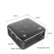 P11 854x480 DLP Mini Smart Projector With Infrared Remote Control, Android 9.0, 2GB+16GB, Support 2.4G/5G WiFi, Bluetooth, TF Card(Silver Gray)
