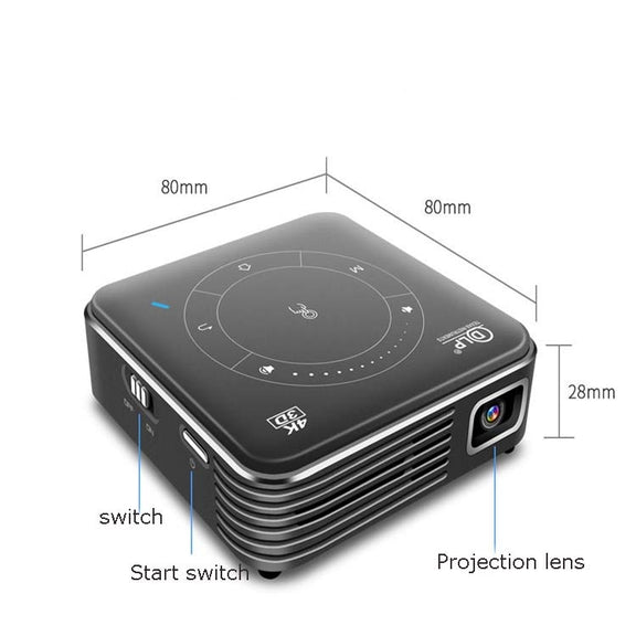 P11 854x480 DLP Mini Smart Projector With Infrared Remote Control, Android 9.0, 2GB+16GB, Support 2.4G/5G WiFi, Bluetooth, TF Card(Silver Gray)