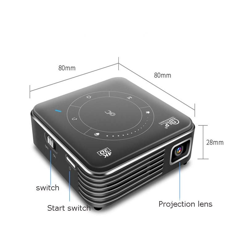 P11 854x480 DLP Mini Smart Projector With Infrared Remote Control, Android 9.0, 2GB+16GB, Support 2.4G/5G WiFi, Bluetooth, TF Card(Silver Gray)