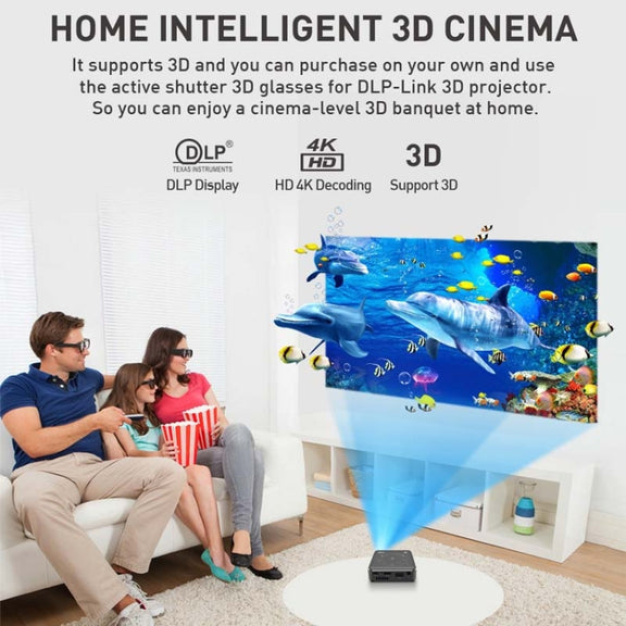 P11 854x480 DLP Mini Smart Projector With Infrared Remote Control, Android 9.0, 2GB+16GB, Support 2.4G/5G WiFi, Bluetooth, TF Card(Silver Gray)