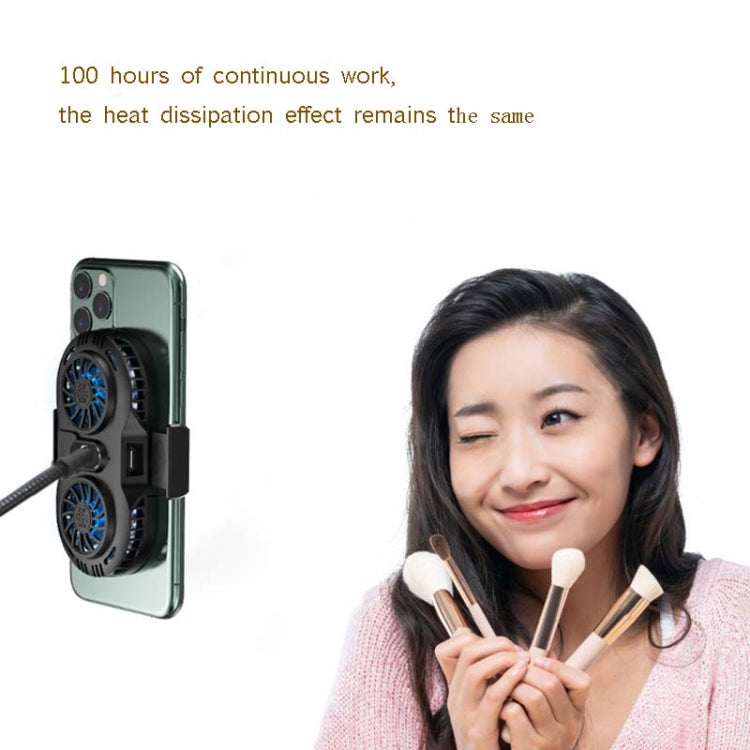 AH-102 Type-C / USB-C + USB Interface Dual Cooling And Fast Cooling Mobile Phone Radiator for 4-6.5 inch Mobile Phones, Power Cable Length: 1.5m(Black)