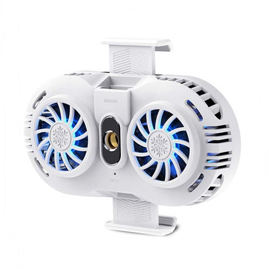 AH-102 Type-C / USB-C + USB Interface Dual Cooling And Fast Cooling Mobile Phone Radiator for 4-6.5 inch Mobile Phones, Power Cable Length: 1.5m( White) - Cooling Fan Radiator by PMC Jewellery | Online Shopping South Africa | PMC Jewellery | Buy Now Pay Later Mobicred