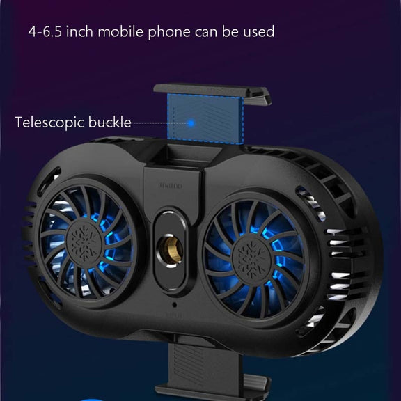 AH-102 Type-C / USB-C + USB Interface Dual Cooling And Fast Cooling Mobile Phone Radiator for 4-6.5 inch Mobile Phones, Power Cable Length: 1.5m( White)