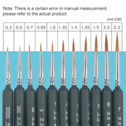 11 PCS Full Sets WeiZhuang Hook Line Pen Painting Hand-painted Watercolor Wolf Mint Hook Line Pen Painting Stroke Thin Line Brush, Color:Dark Blue