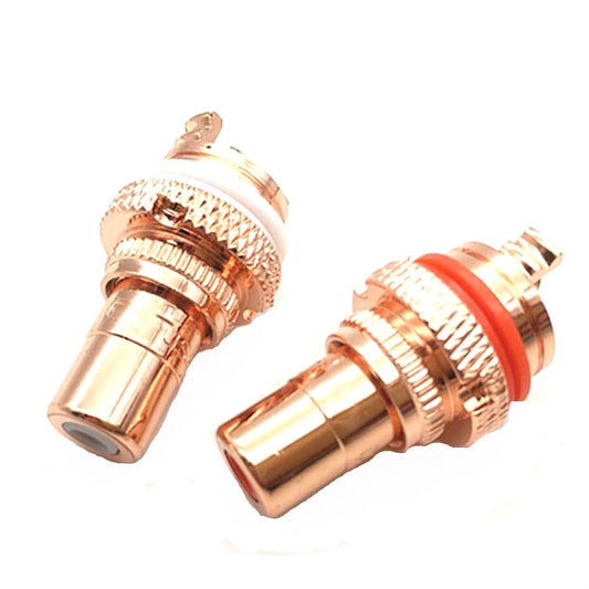 4 PCS / 2 Pairs CMC Copper RCA Female Audio Power Amplifier AV Audio Lotus Socket Terminal(Copper Plated) - RCA Adapter by PMC Jewellery | Online Shopping South Africa | PMC Jewellery | Buy Now Pay Later Mobicred