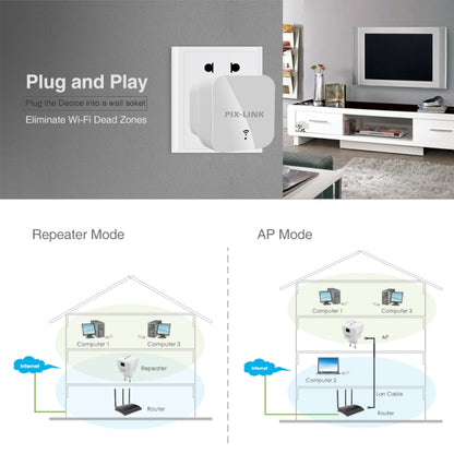 PIXLINK WR12 300Mbps WIFI Signal Amplification Enhanced Repeater, Plug Type:EU Plug - free shipping - PMC Jewellery - Order now!