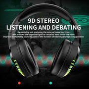SH33 Bluetooth Wired Dual-mode RGB Headset Mobile Phone Heavy Bass Noise Reduction Gaming Headset( Pink)