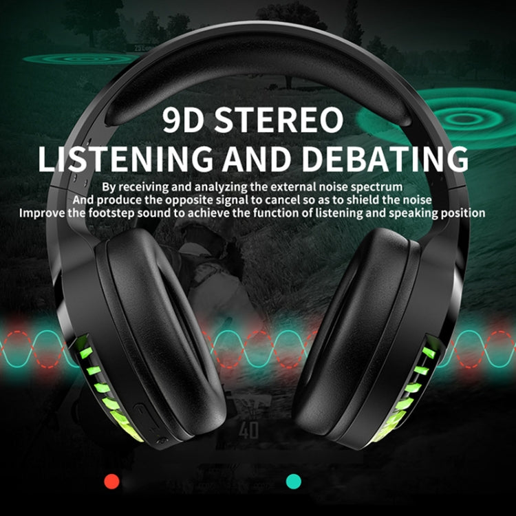SH33 Bluetooth Wired Dual-mode RGB Headset Mobile Phone Heavy Bass Noise Reduction Gaming Headset( Pink)