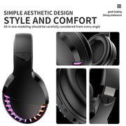 SH33 Bluetooth Wired Dual-mode RGB Headset Mobile Phone Heavy Bass Noise Reduction Gaming Headset( Pink)
