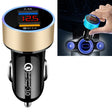 2 PCS Aluminum Ring Display Car Charger  QC3.0+2.4A Aluminum Alloy Multi-function Halo Digital Display Car Charger(Gold) - Car Charger by PMC TechLife | Online Shopping South Africa | PMC TechLife