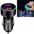 2 PCS Aluminum Ring Display Car Charger  QC3.0+2.4A Aluminum Alloy Multi-function Halo Digital Display Car Charger(Elegant Black) - Car Charger by PMC TechLife | Online Shopping South Africa | PMC TechLife
