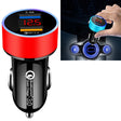 2 PCS Aluminum Ring Display Car Charger  QC3.0+2.4A Aluminum Alloy Multi-function Halo Digital Display Car Charger(Champagne Red) - Car Charger by PMC TechLife | Online Shopping South Africa | PMC TechLife