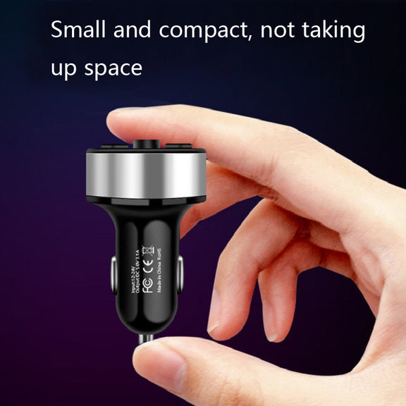 Halo Car MP3 Bluetooth Player Car Charger Car FM Transmitter 3.1A Car Charger(Tyrant Gold)