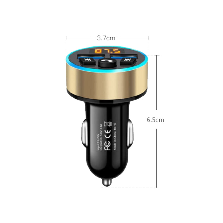 Halo Car MP3 Bluetooth Player Car Charger Car FM Transmitter 3.1A Car Charger(Snow Silver) - Car Charger by PMC TechLife | Online Shopping South Africa | PMC TechLife
