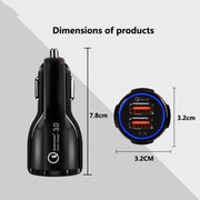 2 PCS QC3.0+3.1A Car Charger Dual USB 6A Halo Wine Bottle Fast Charge Car Charger(Classic White)