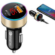 Aluminum Alloy Digital Display PD+QC3.0 Car Charger Multifunctional Car Charger( Gold) - Car Charger by PMC TechLife | Online Shopping South Africa | PMC TechLife