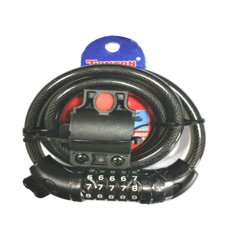 TONYON TY566 Bicycle Lock Five-digit Code Lock Mountain Bike Bar Wire Lock Single Rim Lock(Black) - free shipping - PMC Jewellery - Order now!