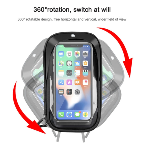 Mountain Bike Card Holder Touch Screen Mobile Phone Holder Motorcycle Electric Vehicle Water-resistant Navigation Bracket Shade Mobile Phone Holder, Style:Handlebars(Black)