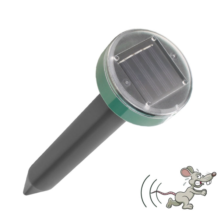 Solar Mouse Repeller Ultrasonic LED Manor Farm Rice Field Mouse Repeller Snake Repeller(Round)