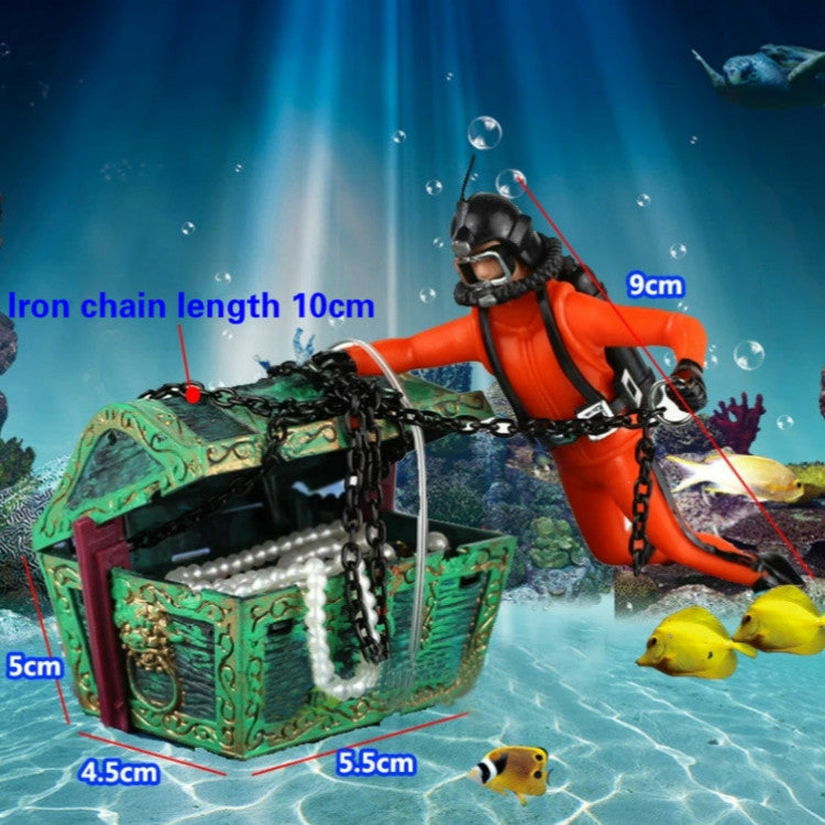 Pneumatic Fish Tank Decoration Diver Treasure Hunt Frogman Aquarium Fish Tank Landscape(Orange) - Fish Tank Decoration by PMC TechLife | Online Shopping South Africa | PMC TechLife | Buy Now Pay Later Mobicred
