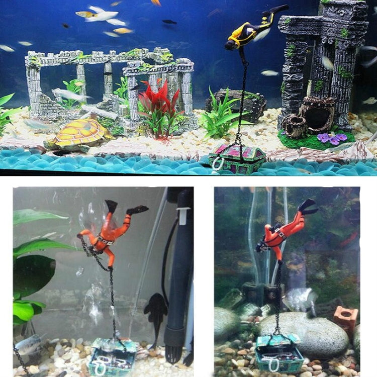 Pneumatic Fish Tank Decoration Diver Treasure Hunt Frogman Aquarium Fish Tank Landscape(Orange) - Fish Tank Decoration by PMC TechLife | Online Shopping South Africa | PMC TechLife | Buy Now Pay Later Mobicred