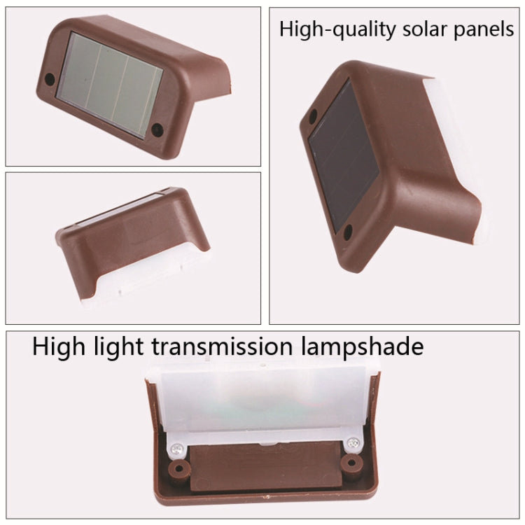 Solar Railing Light Staircase Light Outdoor Waterproof LED Step Light Garden Decoration Landscape Light, Warm White Light(Black) - free shipping - PMC TechLife - Order now!
