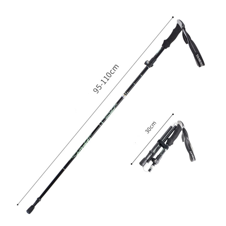 TANERDD TR-D0001 Trekking Poles Aluminum Alloy Folding Outdoor Handrails Trekking Walking Sticks(Short Model (Black)) - Folding Crutch by PMC Jewellery | Online Shopping South Africa | PMC Jewellery | Buy Now Pay Later Mobicred
