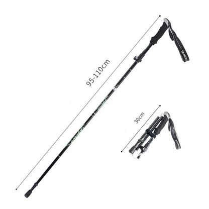 TANERDD TR-D0001 Trekking Poles Aluminum Alloy Folding Outdoor Handrails Trekking Walking Sticks(Short Model (Black)) - Folding Crutch by PMC Jewellery | Online Shopping South Africa | PMC Jewellery | Buy Now Pay Later Mobicred