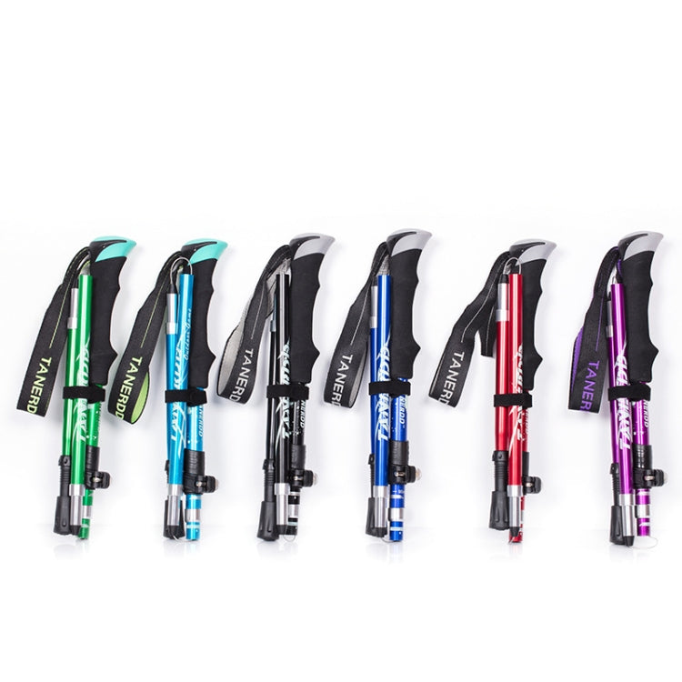 TANERDD TR-D0001 Trekking Poles Aluminum Alloy Folding Outdoor Handrails Trekking Walking Sticks(Short Model (Black)) - Folding Crutch by PMC Jewellery | Online Shopping South Africa | PMC Jewellery | Buy Now Pay Later Mobicred