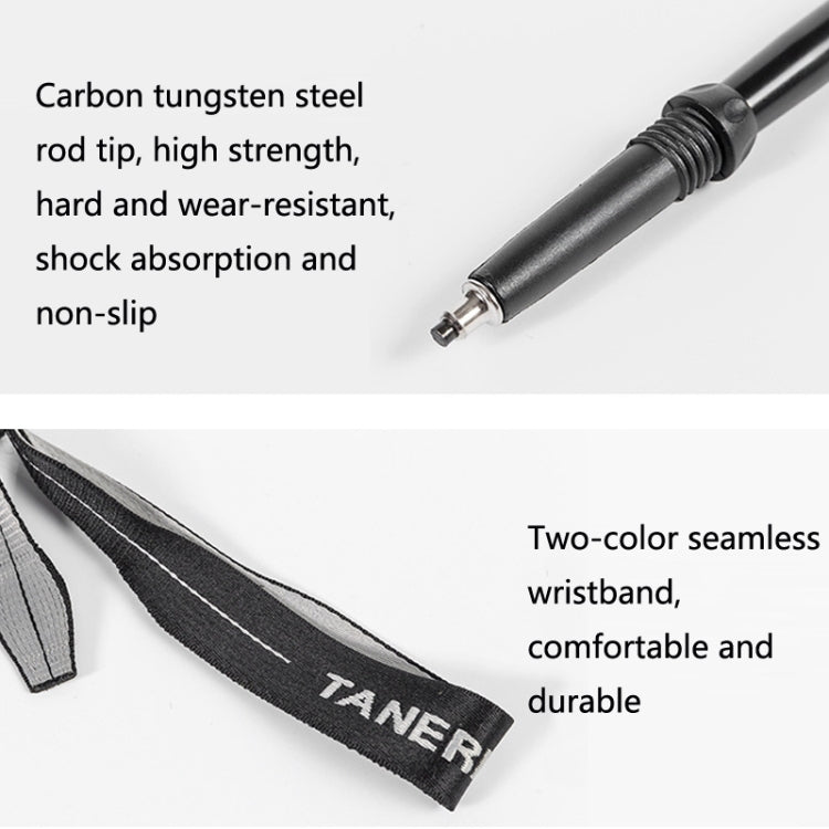 TANERDD TR-D0001 Trekking Poles Aluminum Alloy Folding Outdoor Handrails Trekking Walking Sticks(Short Model (Black)) - Folding Crutch by PMC Jewellery | Online Shopping South Africa | PMC Jewellery | Buy Now Pay Later Mobicred