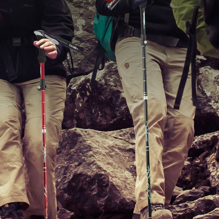 TANERDD TR-D0001 Trekking Poles Aluminum Alloy Folding Outdoor Handrails Trekking Walking Sticks(Short Model (Black)) - Folding Crutch by PMC Jewellery | Online Shopping South Africa | PMC Jewellery | Buy Now Pay Later Mobicred