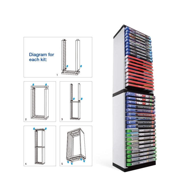 DOBE Console Game Cd Storage Rack Can Accommodate 36 Double-Layer Disc Racks For PS5 - free shipping - PMC TechLife - Order now!