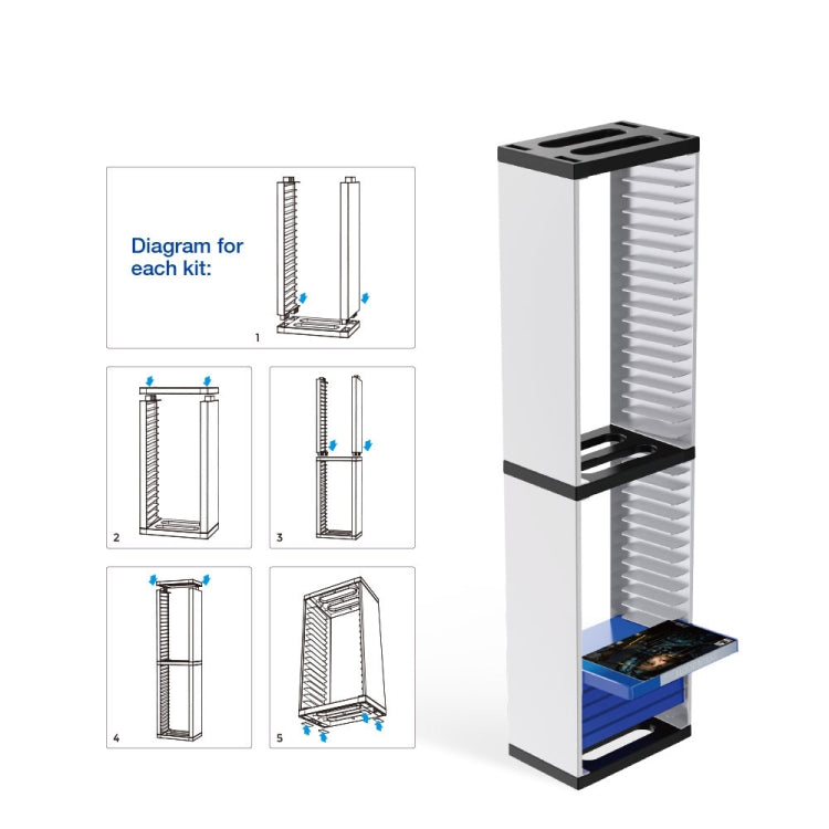 DOBE Console Game Cd Storage Rack Can Accommodate 36 Double-Layer Disc Racks For PS5 - free shipping - PMC Jewellery - Order now!