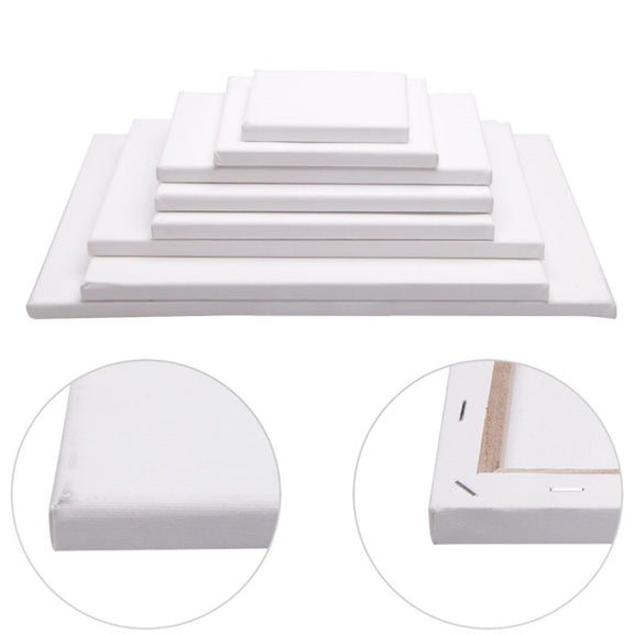 Oil Acrylic Paint White Blank Square Artist Canvas Wooden Board Frame, 15x15cm