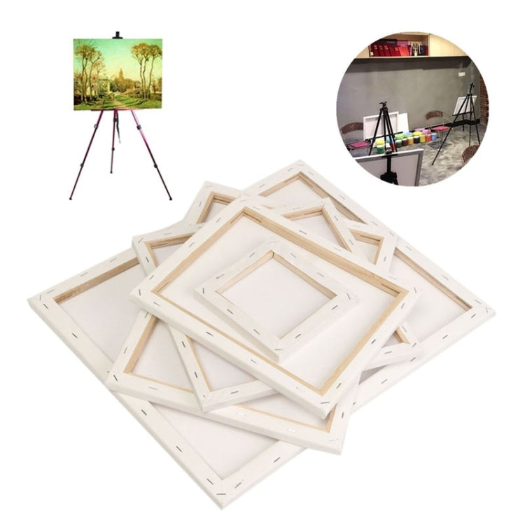 Oil Acrylic Paint White Blank Square Artist Canvas Wooden Board Frame, 15x15cm