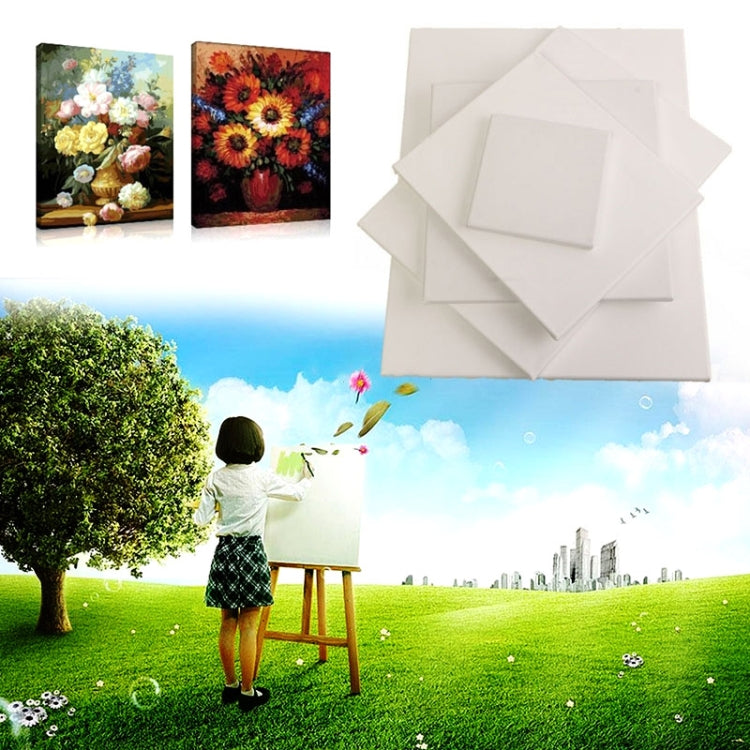 Oil Acrylic Paint White Blank Square Artist Canvas Wooden Board Frame, 15x15cm