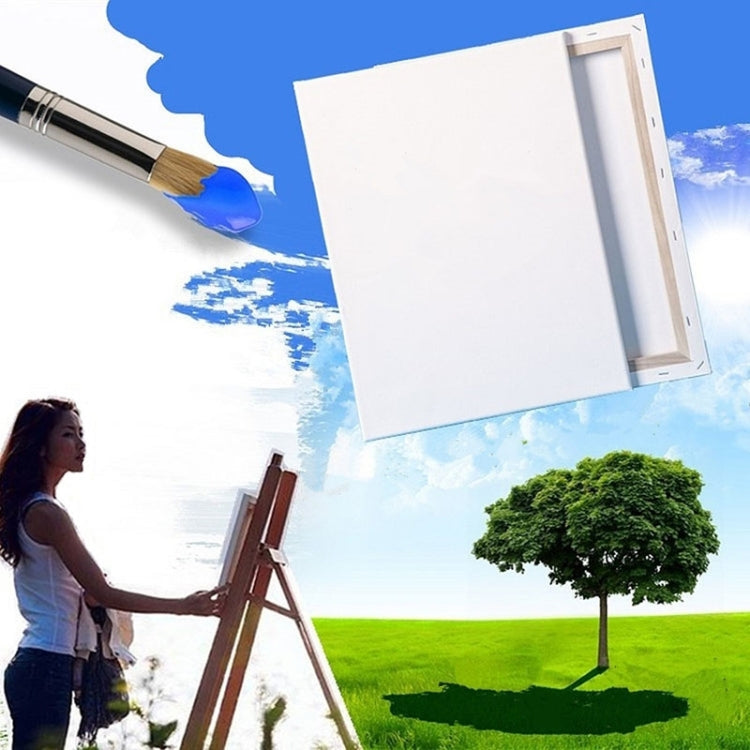 Oil Acrylic Paint White Blank Square Artist Canvas Wooden Board Frame, 15x15cm