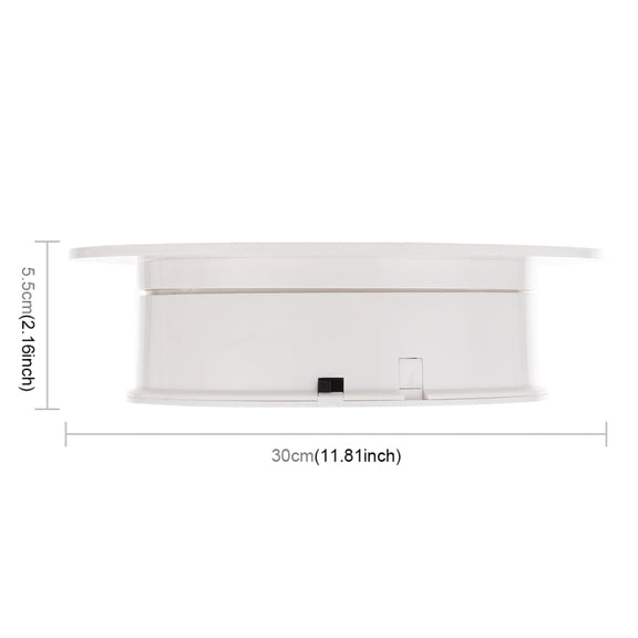 30cm 360 Degree Electric Rotating Turntable Display Stand Video Shooting Props Turntable for Photography, Load 4kg(White + Black)