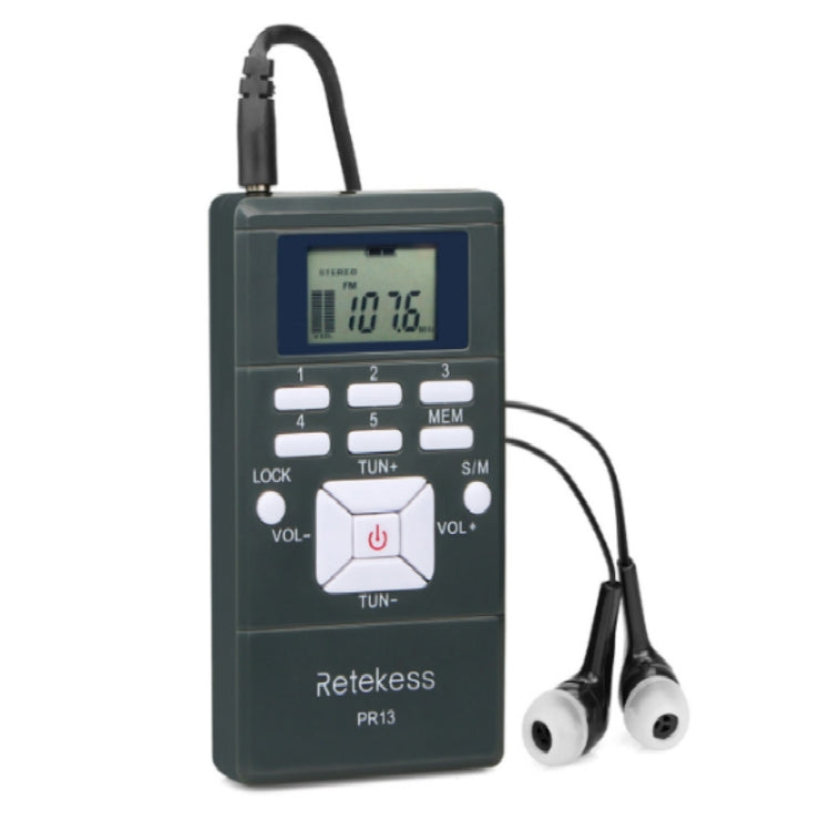 Retekess PR13 Portable FM Radio with Lanyard & Earphone(Black) - Radio Player by PMC Jewellery | Online Shopping South Africa | PMC Jewellery | Buy Now Pay Later Mobicred