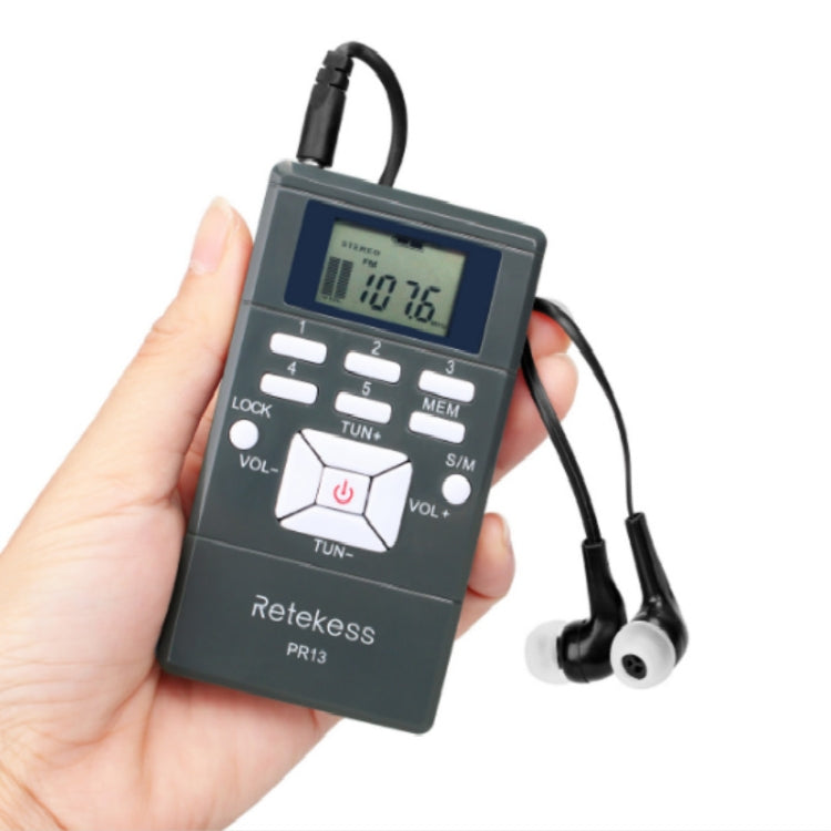 Retekess PR13 Portable FM Radio with Lanyard & Earphone(Black) - Radio Player by PMC Jewellery | Online Shopping South Africa | PMC Jewellery | Buy Now Pay Later Mobicred