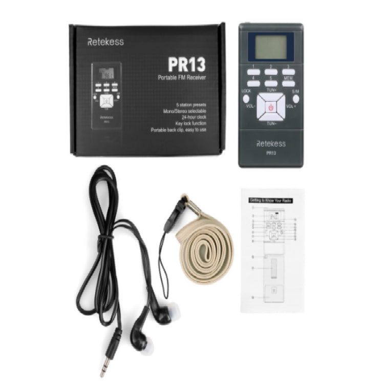 Retekess PR13 Portable FM Radio with Lanyard & Earphone(Black) - Radio Player by PMC Jewellery | Online Shopping South Africa | PMC Jewellery | Buy Now Pay Later Mobicred