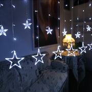 220V EU Plug LED Star Light Christmas lights Indoor/Outdoor Decorative Love Curtains Lamp For Holiday Wedding Party lighting(White)