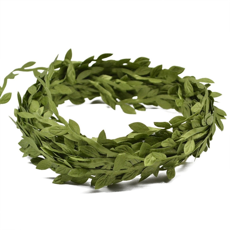 10 PCS Cloth Leaf Garland Decoration Accessories Green Leaf Cane Leaf Simulation DIY Garland Material, Size:5 Meters / Card